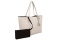 Geanta cu portofel Beverly Hills Polo Club, 402, piele ecologica, crem/maro inchis