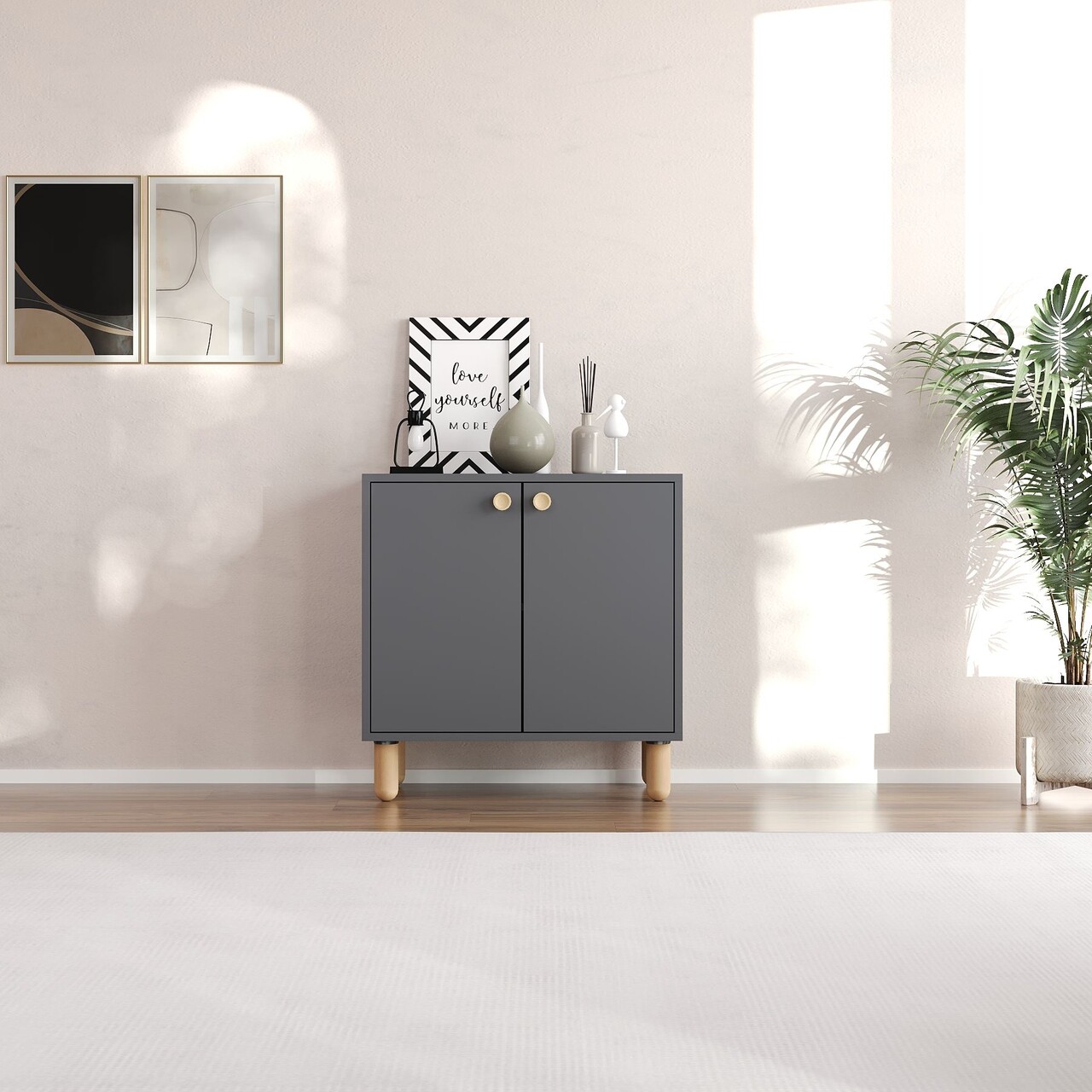 Dulap multifunctional, Odessa, Lina, 72x73x36 cm, Antracit - 1 | YEO