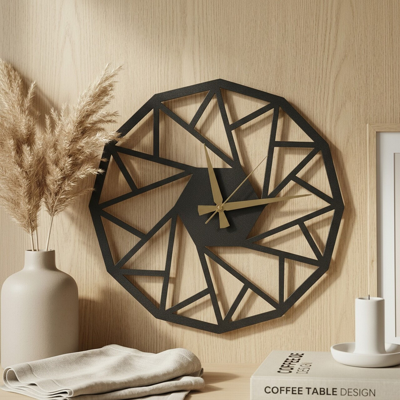 Ceas de perete, WLCK-506-BL, Dimensiune: 50 x 50 cm, Negru — imaginea 3