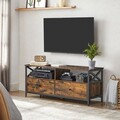 Comoda TV cu sertare, Vasagle, pana la 55 inch, 120x40x50 cm, PAL/otel, maro