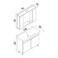 Set Dulap de Baie cu Chiuvetă și Oglindă (2 Piese), Hanah Home, Purus 100, Alb