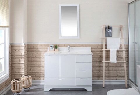 Set mobilier de baie (2 piese), jussara, teton 42, alb