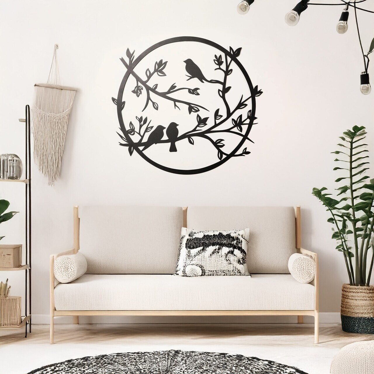 Decoratiune de perete, DCV-1071-MT, Dimensiune: 80 x 80 cm, Negru — imaginea 2