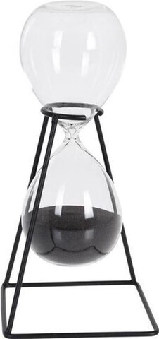 Clepsidra decorativa Hour, 12x12x16 cm, sticla, negru Excellent Houseware imagine 2022 by aka-home.ro