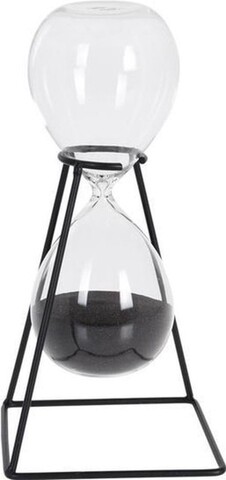 Clepsidra decorativa Hour, 12x12x16 cm, sticla, negru