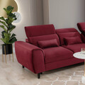 Coltar extensibil dreapta 4 locuri ELTAP, Foble, 267x196x100 cm, lemn/poliester, rosu