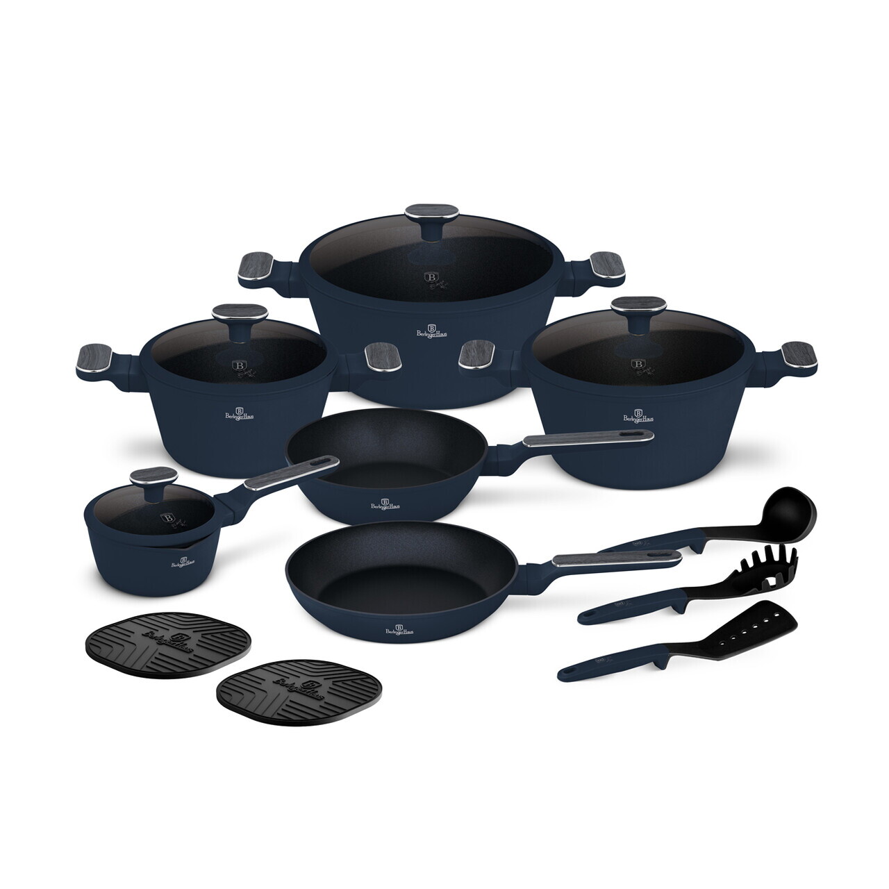 Set pentru gatit Berlinger Haus, Deep Sea, 15 piese, aluminiu forjat, albastru mat/gri - imagine 2