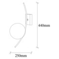 Aplica de perete, Hilal - 3821, Opviq, 15 x 25 x 44 cm, 1 x E27, 40W, negru/alb