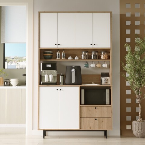 Dulap multifunctional, Locelso, RE7-SW, Stejar / Alb