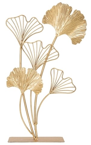 Decoratiune Leaf, Mauro Ferretti, 26×11.5×44.5 cm, fier, auriu