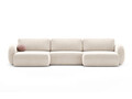 Coltar panoramic extensibil 5 locuri, Tonale, Cosmopolitan Design, 362x149x88 cm, tesatura chenille, bej deschis
