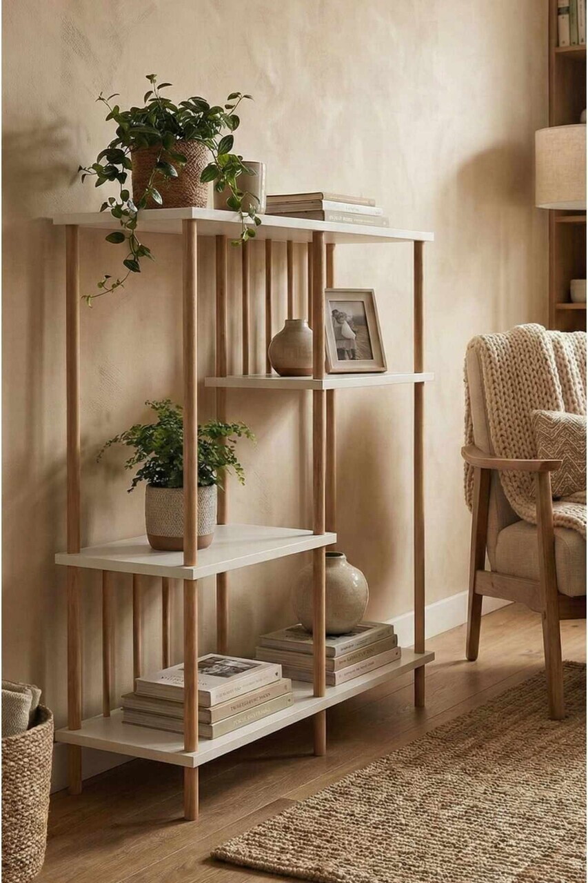Corp biblioteca Hanah Home Peka220 85x106x30 cm PAL Alb