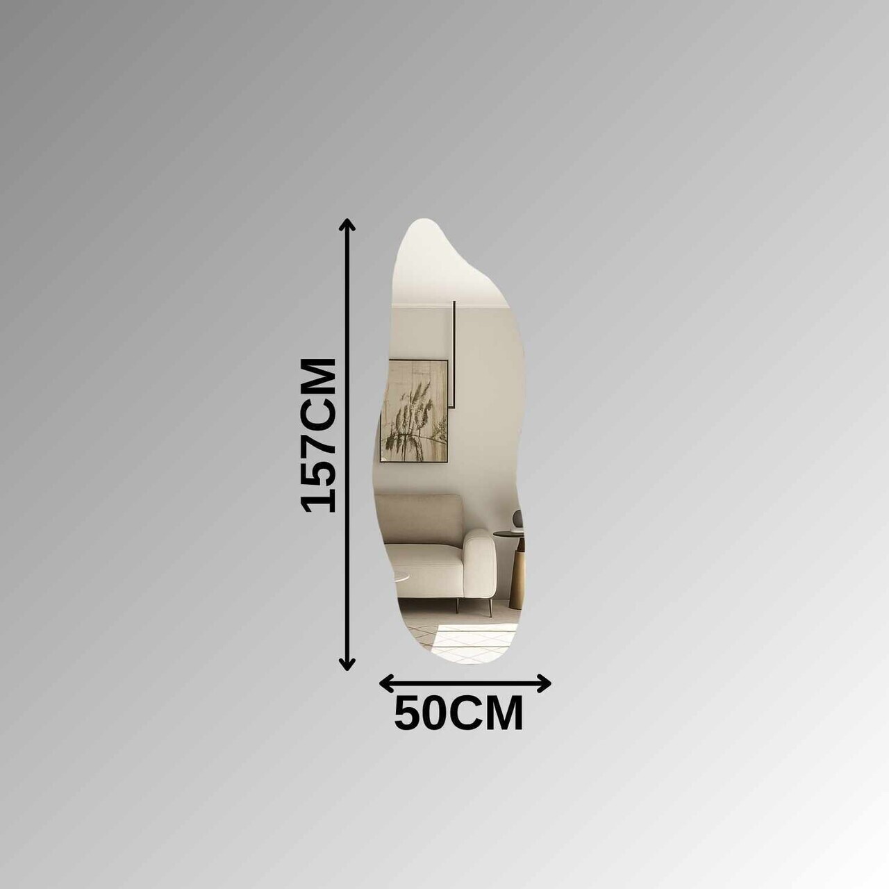 Oglinda Cheval, Hanah Home, Aura, 50x157x0.4 cm, Transparent — imaginea 3