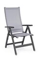 Scaun pentru gradina reglabil in 5 pozitii Cruise, Bizzotto, 59 x 71 x 113 cm, aluminiu/textilena 1x1, gri carbune