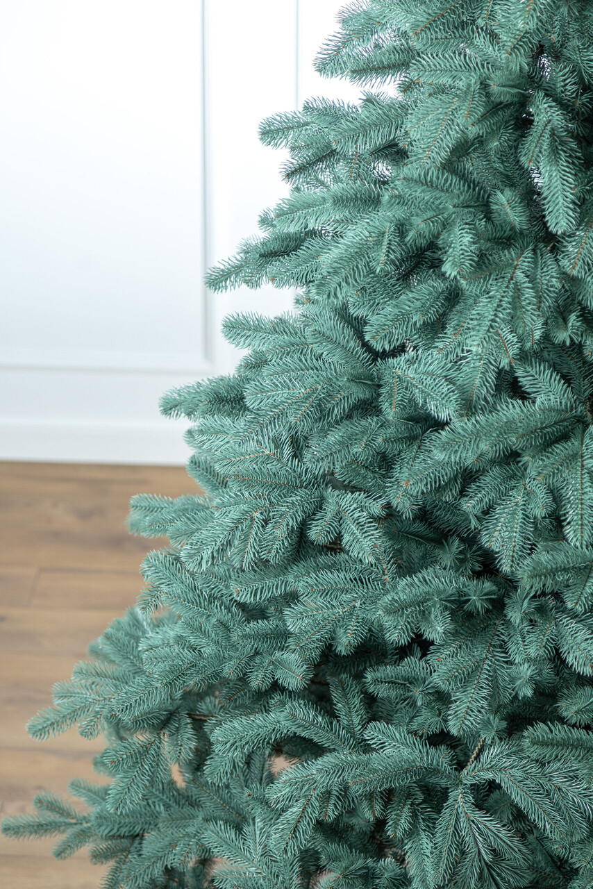 Brad artificial Christmas Deluxe by Sersimo, Kovalivka Select argintiu, integral 3D, 210 cm — imaginea 13