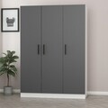 Dulap pentru haine, Minerva, Kale Anthracite, 135x210x52 cm, PAL, Antracit