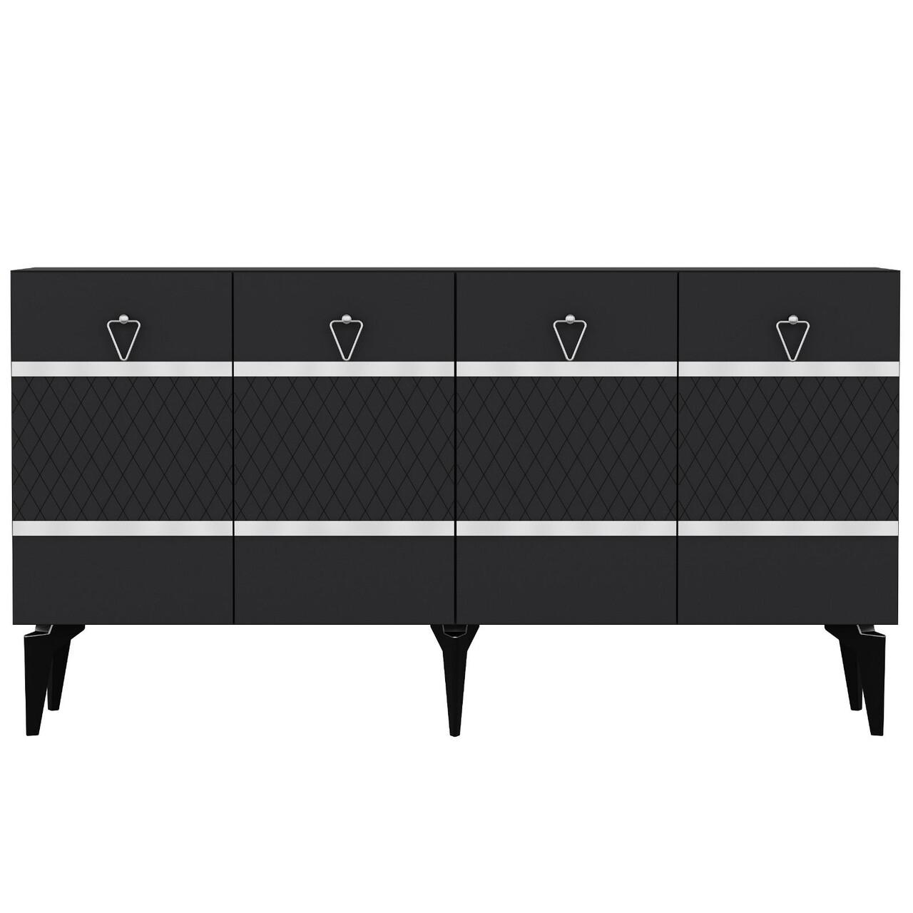 Consola, Hanah Home, Pelin, 150x79x40 cm, PAL , Antracit / Argintiu - view 4