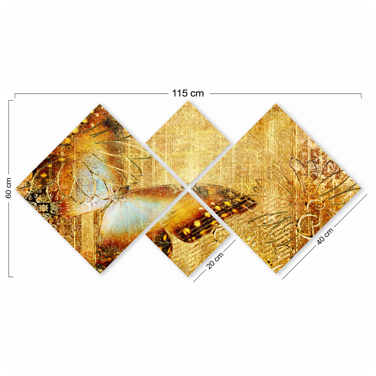 Set 4 tablouri decorative, 4MDF12768063, MDF, Imprimat UV, Multicolor