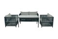 Set gradina/terasa 4 piese, My Interior, Mana, rattan/aluminiu, gri