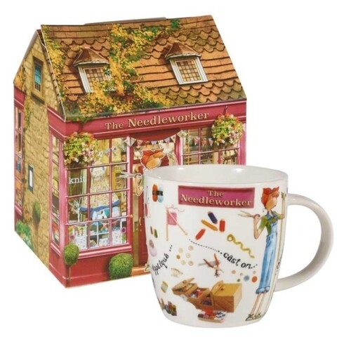 Cana in cutie cadou, The Needleworker, Churchill, portelan Fine China, 400 ml
