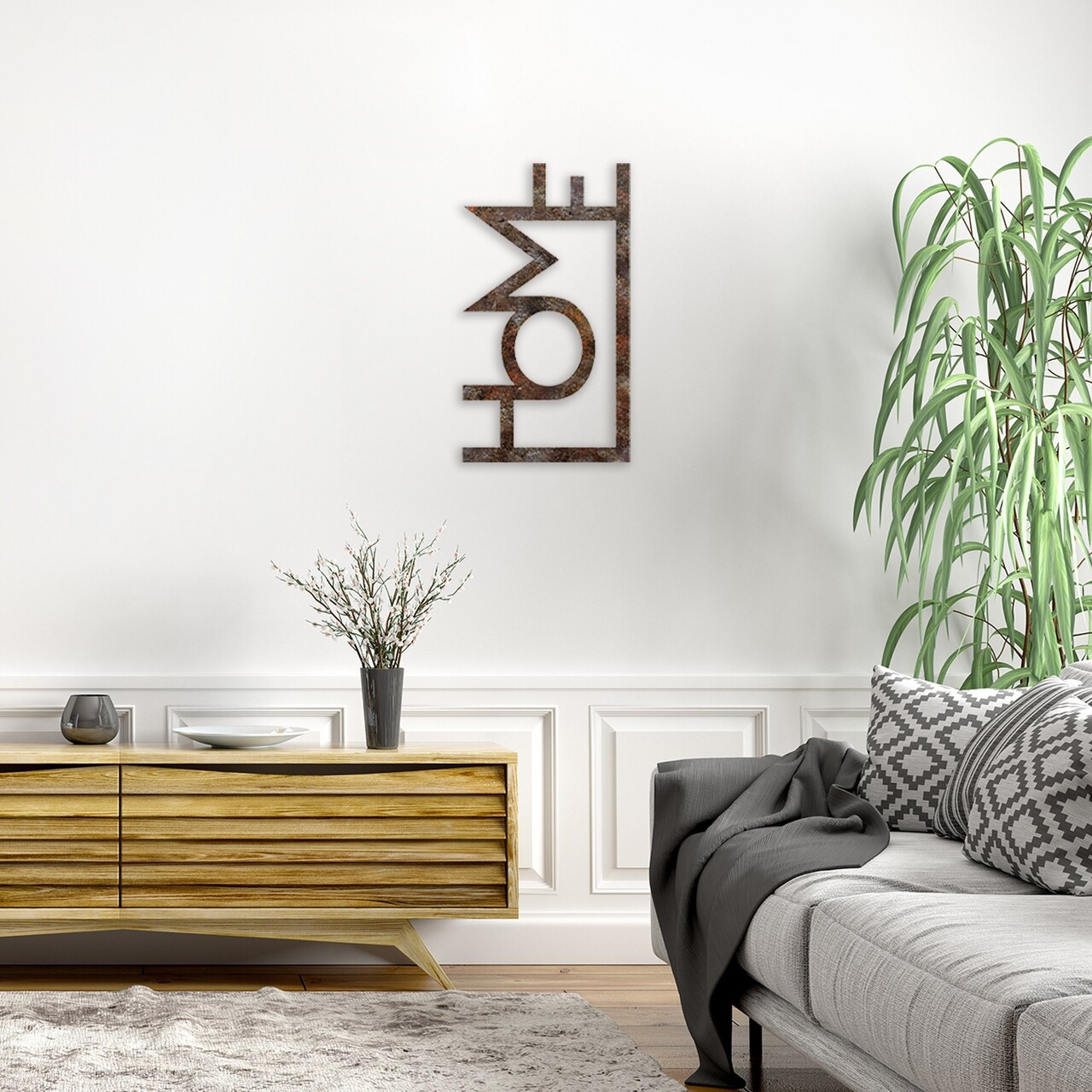 Decoratiune de perete, Rusty Home, Dimensiune: 50 x 28 cm, Maro antichizat - view 5