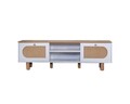Comoda TV, Wolina, Bohem, 55x180x41 cm, MDF , Alb / Stejar