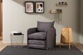 Canapea extensibilă cu 1 loc, Futon, 859FTN2880, Metal , Gri