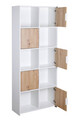 Corp biblioteca Pepeto 5T, Inter Link, 77x30x185 cm, lemn, alb/stejar