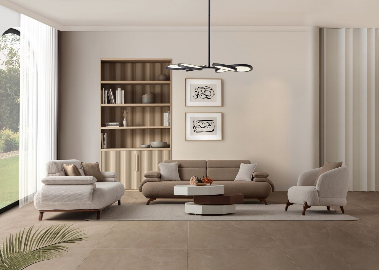 Canapea 3 locuri, Atelier del Sofa, 752EST1149, Lemn de carpen/PAL melaminat, Latte - view 5