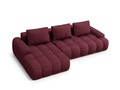 Coltar extensibil stanga 3 locuri, Linz, Cosmopolitan Design, 275x142x84 cm, tesatura structurata, bordo