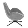 Fotoliu Lunaire, Homla, 86x76x87 cm, metal/catifea din poliester, gri