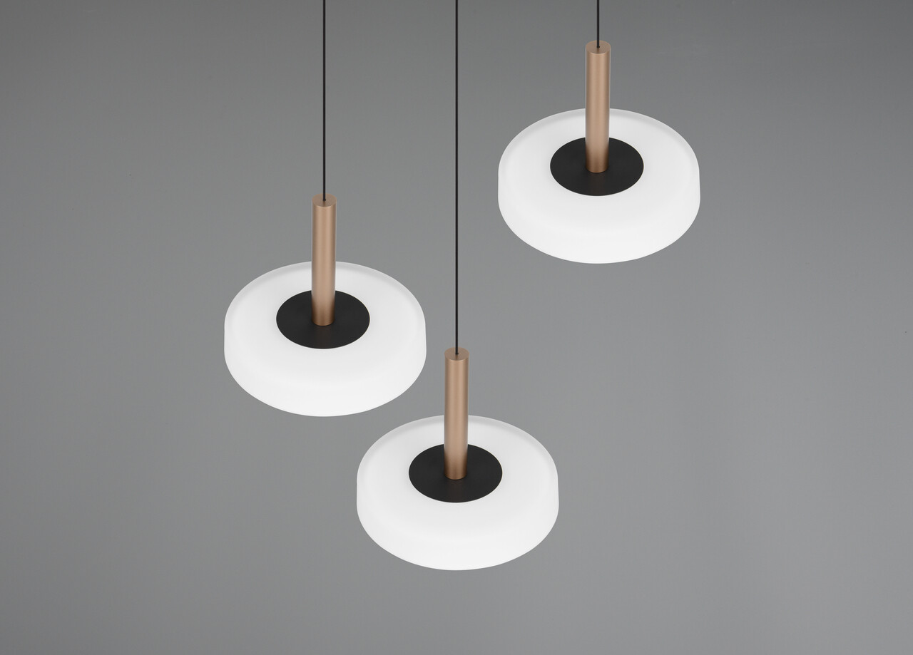 Lustra Celeste, TRIO, 35x200 cm, 7W, 3x SMD LED, metal, negru/alb
