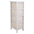 Comoda cu 4 cosuri Thea, Creaciones Meng, 26x32x81 cm, lemn de paulownia