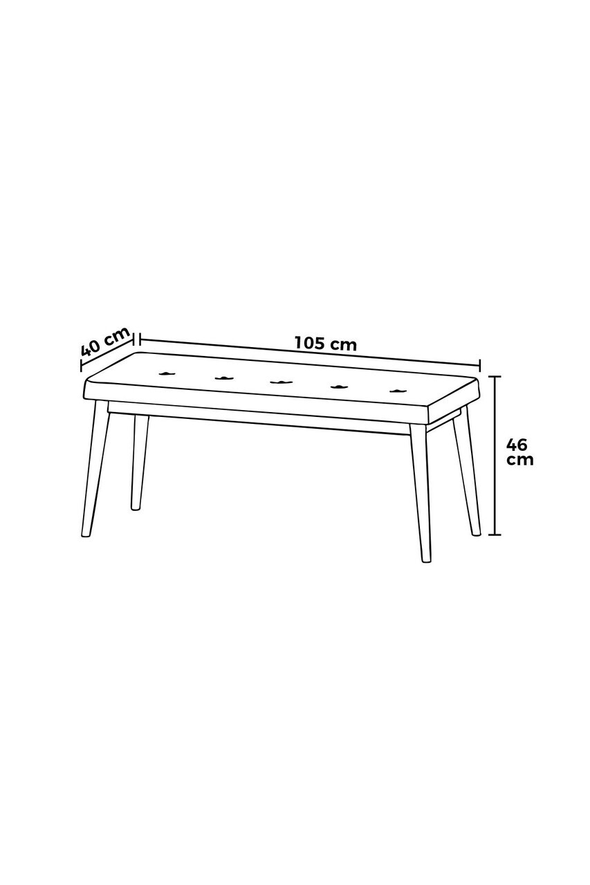 Banca, Hanah Home, Pera Bench, Alb/Negru — imaginea 3