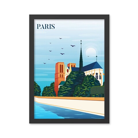 Tablou decorativ, Paris 5 (40 x 55), MDF , Polistiren, Multicolor