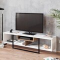 Comoda TV, Zena Home, Asal (150), PAL, Alb / Negru / Stejar