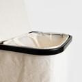 Cos de rufe cu 2 compartimente Davey, Homla, 55x34.2x60 cm, poliester/in/bambus, alb/negru