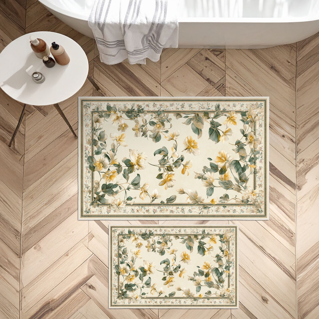 Set covorase de baie, L'essentiel Maison, Asr06, Bej