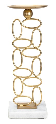 Suport pentru lumanare Bubbles, Mauro Ferretti, Ø 10×27 cm, fier, auriu Mauro Ferretti