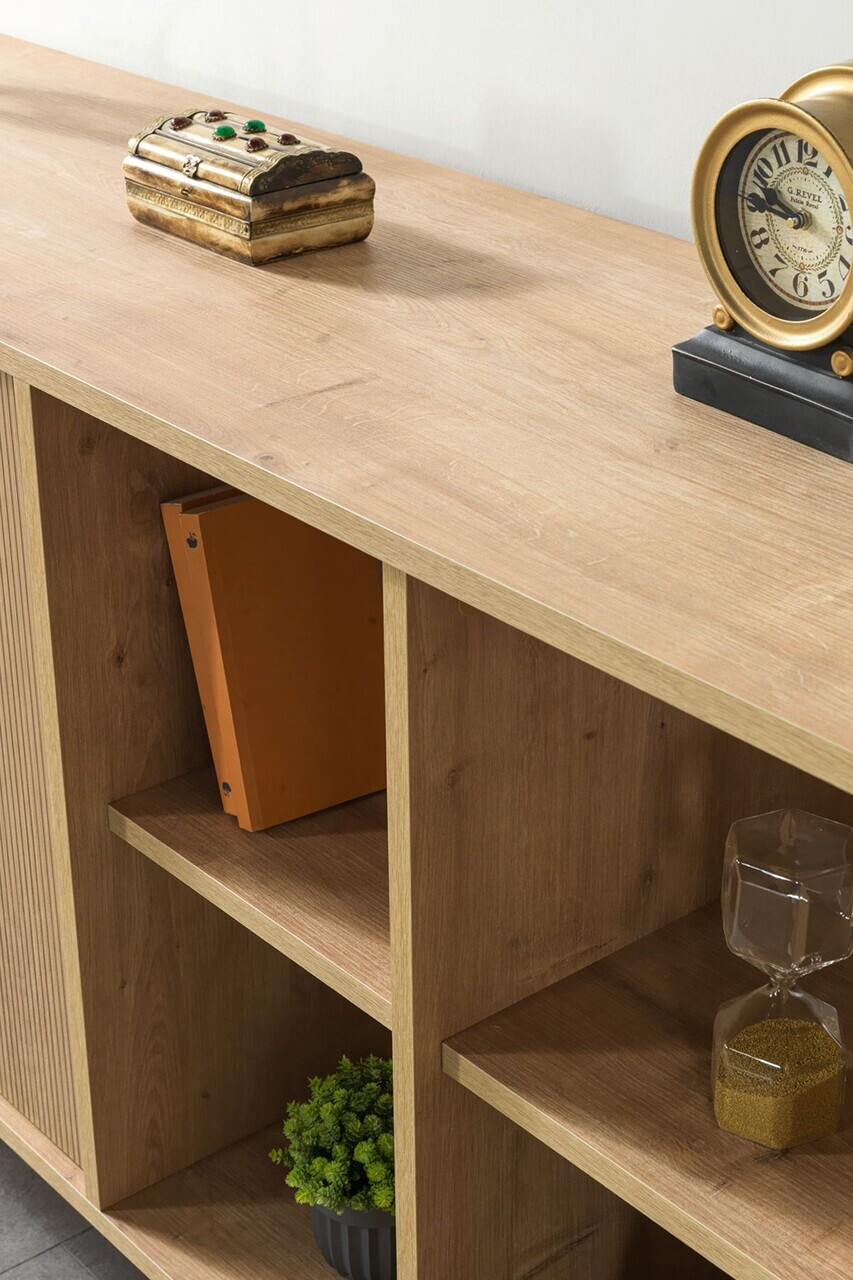 Consola, Hanah Home, Şile 4610, 160x83x44 cm, PAL, Maro — imaginea 6