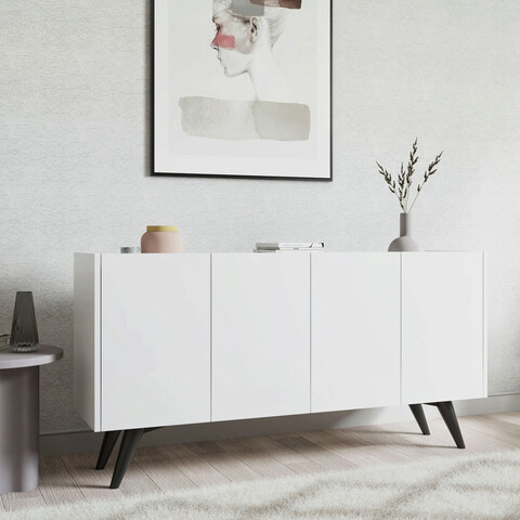 Consola, mod design, petra, 150x40x76 cm, alb