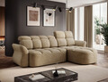 Coltar extensibil dreapta 3 locuri ELTAP, Beneth, 301x185x115 cm, lemn/poliester, bej inchis