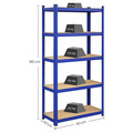Set 2 rafturi modulare pentru depozitare, Songmics, max 875 kg, 90x40x180 cm, MDF/otel, albastru