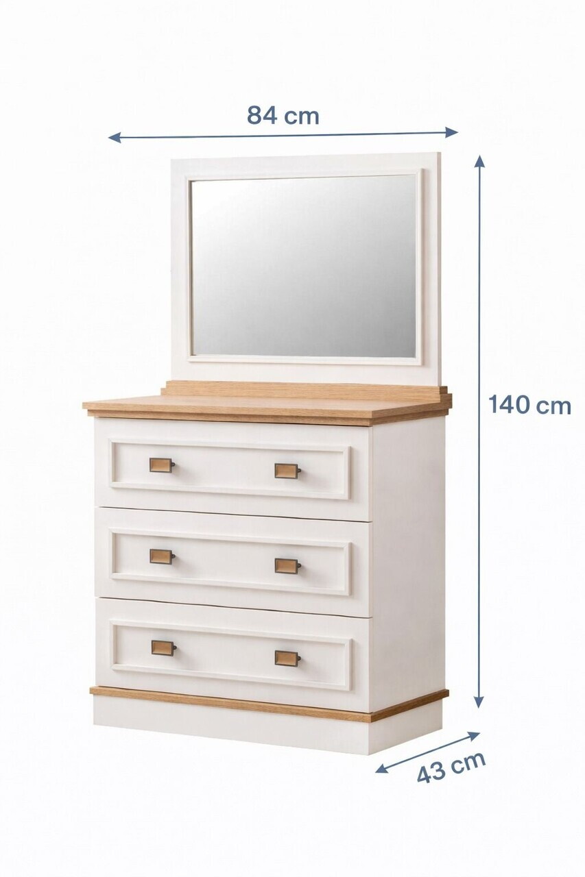 Dulap, Hanah Home, Zenit, 84x140x43 cm, PAL, Crem deschis - view 6