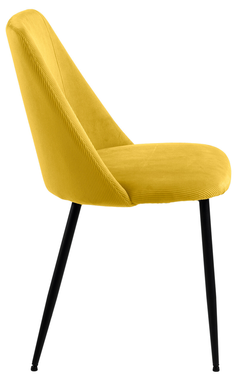 Scaun Ines, Actona, 49.2x57.5x84 cm, tesatura corduroy/otel, curry - view 8