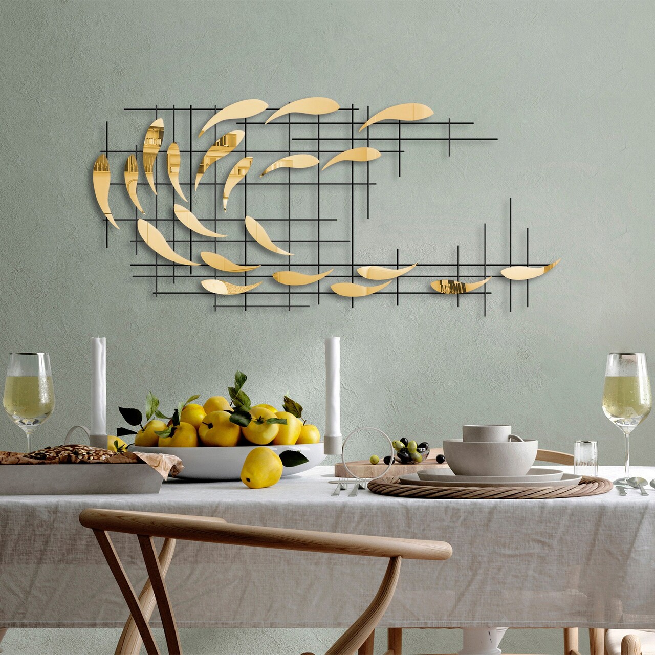 Decoratiune de perete, Sheen, Metal, Latime: 100 cm / Inaltime: 45 cm / Adancime: 4 cm, Multicolor