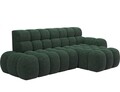 Coltar extensibil stanga 3 locuri ELTAP, Ceedro, 283x165x98 cm, lemn/poliester, verde inchis