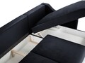 Coltar extensibil reversibil, Pansy, Mazzini Sofas, 4 locuri, cu lada de depozitare, 220x150x90 cm, catifea, albastru inchis