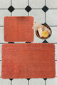Set covorase de baie 2 piese, Alessia Home, Victoria, Bumbac, Caramiziu