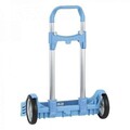 Troler pentru rucsac, Safta, Universal, 40 x 28 x 85 cm, aluminiu/polipropilena, albastru deschis
